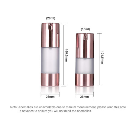 Λούξυ Ρόουζ Χρυσό Αερόγραφο μπουκάλι 15-20 ml Στρογγυλό Αερόγραφο μπουκάλι Λοσιόν Μπουκάλι ορού